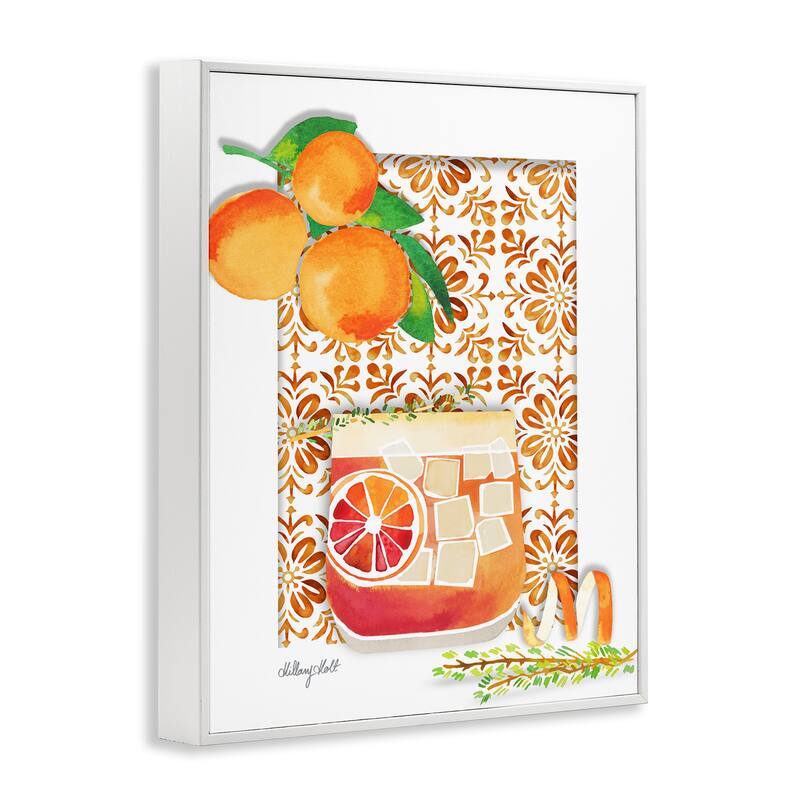 Stupell Mediterranean Pattern Negroni Framed Giclee Art Design By Hillary Holt