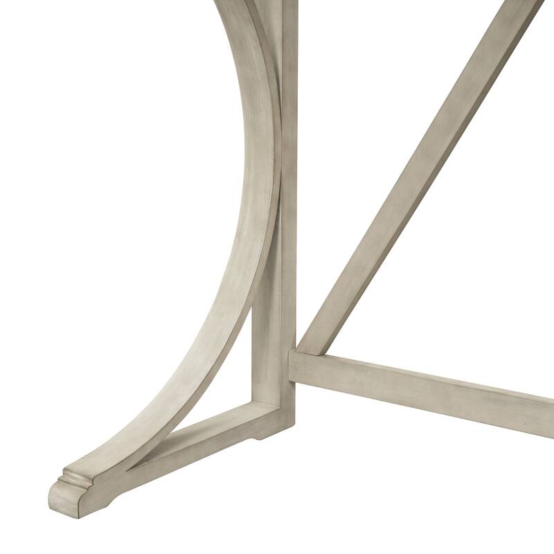 Farmhouse 3-Piece Counter Height Dining Table Set with Built-in USB Ports and Upholstered Stools for Small Spaces