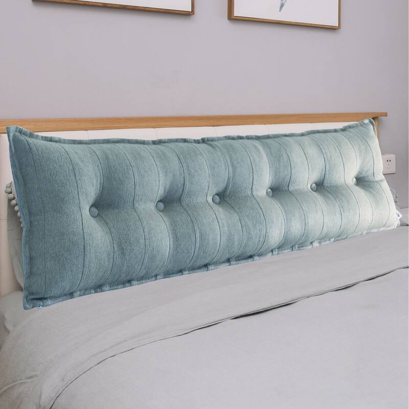 WOWMAX Button Tufted Body Pillow Bed Rest Decrative Reading Pillow Lumbar Pillow