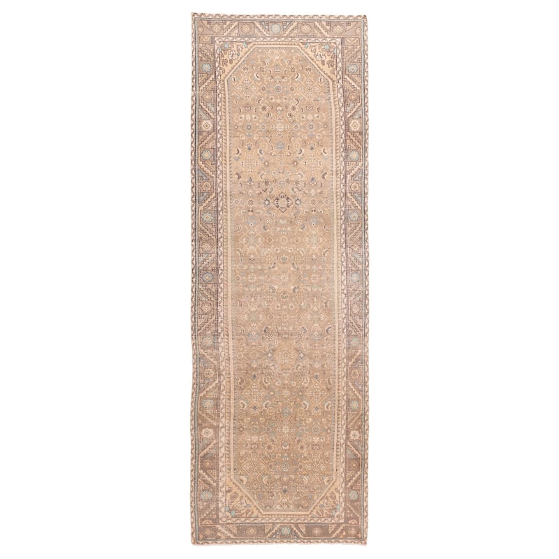 ECARPETGALLERY Hand-knotted Antalya Vintage Brown Wool Rug - 3'9 x 12'3
