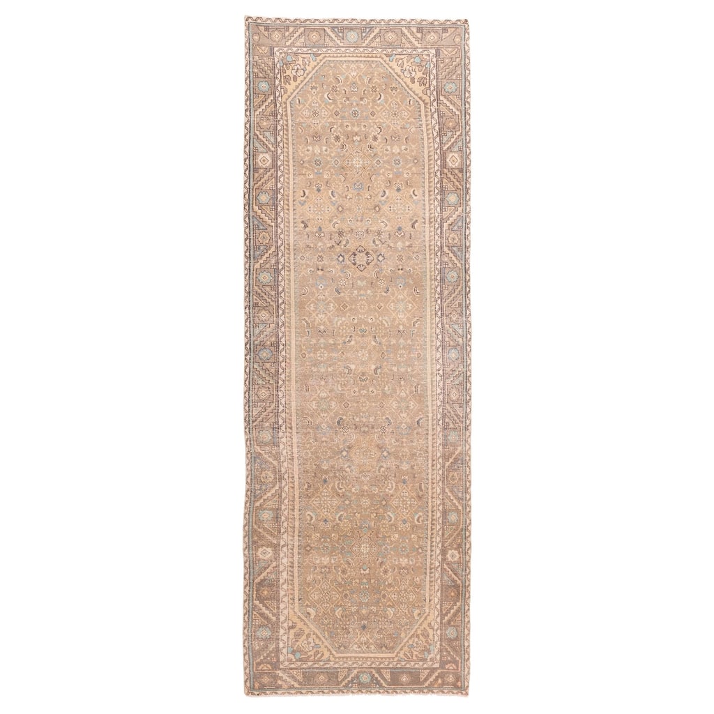 ECARPETGALLERY Hand-knotted Antalya Vintage Brown Wool Rug - 3'9 x 12'3