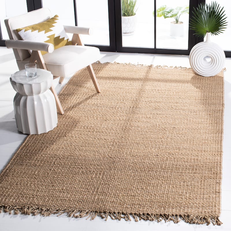 SAFAVIEH Handmade Natural Fiber Leteke Jute Fringe Rug - 10' x 14' - Grey