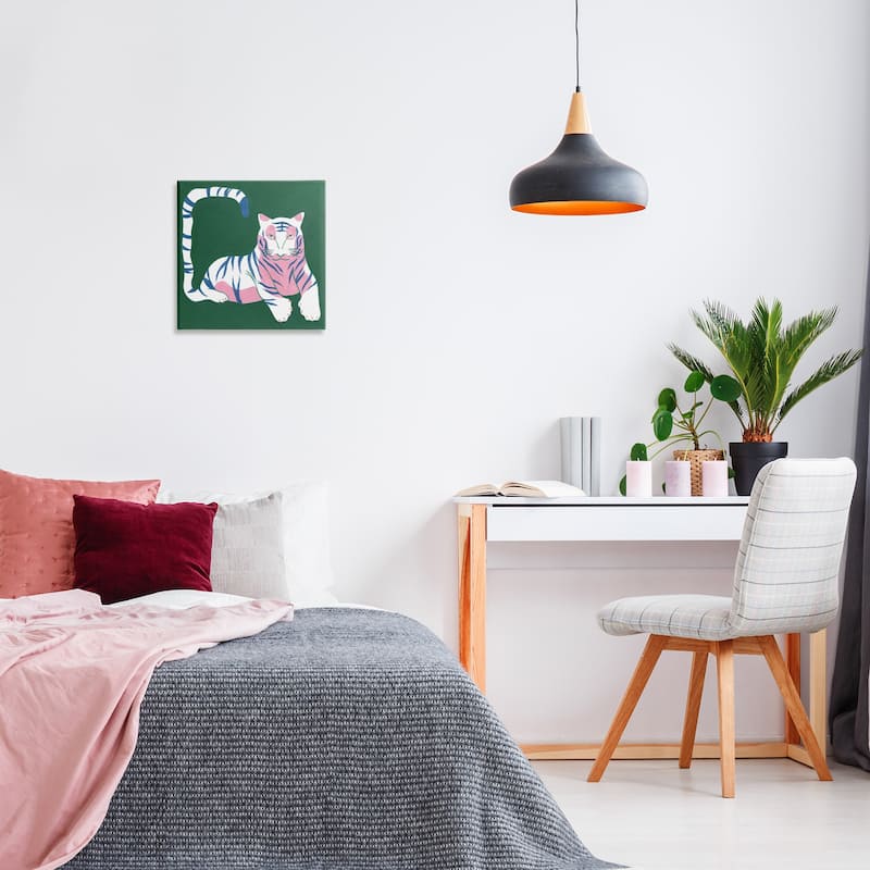 Stupell Modern Tiger with Curved Tail Canvas Wall Art Design By Melissa Wang