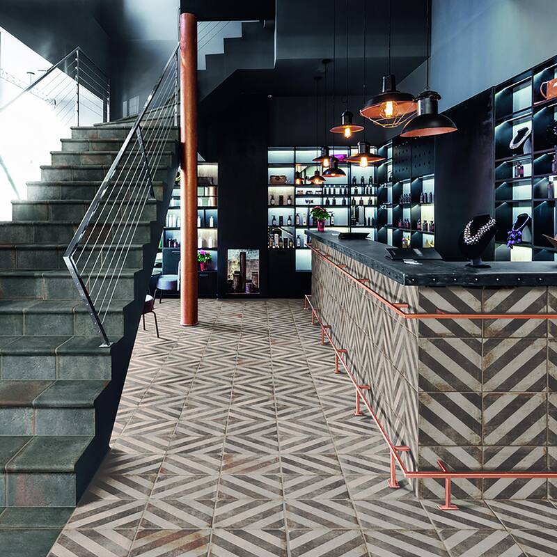 Merola Tile D'Anticatto Decor Obliqua 8-3/4" x 8-3/4" Porcelain Floor and Wall Tile