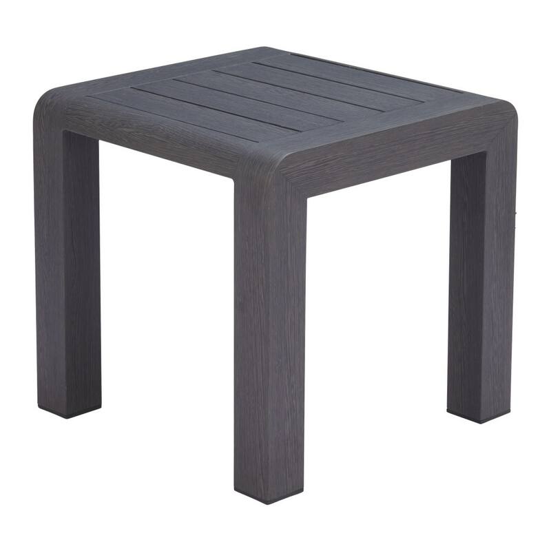 23" Black Aluminum Square Outdoor Side Table