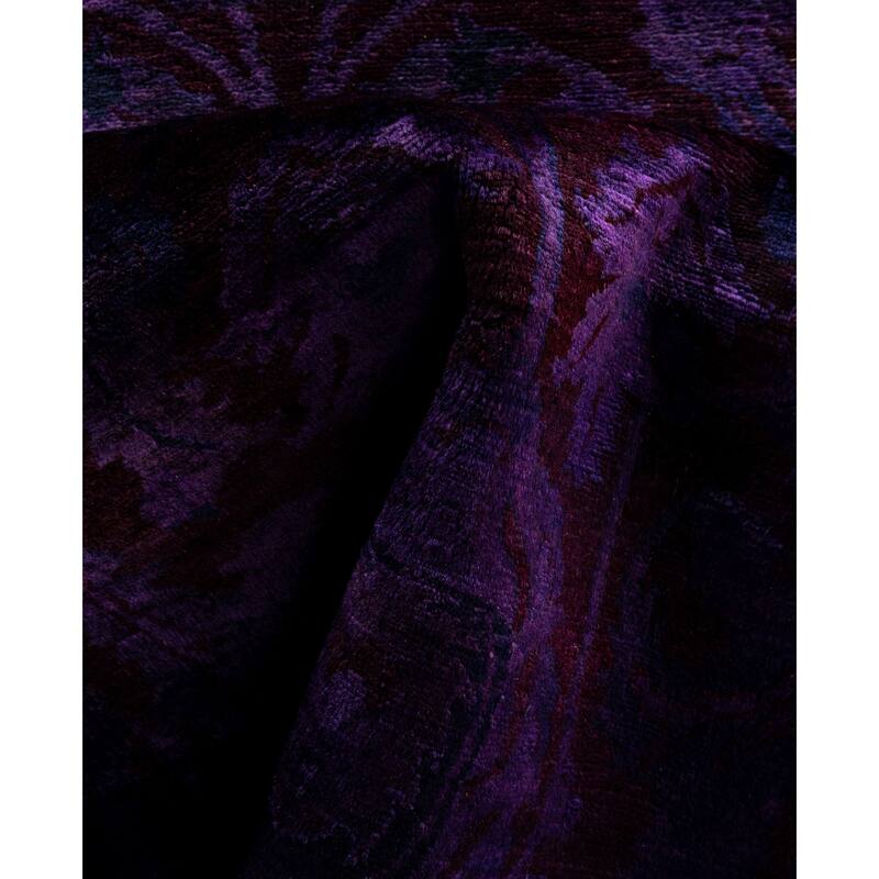 Overdyed One-of-a-Kind Hand-Knotted Area Rug - Purple - 3' 2" x 5' 3"