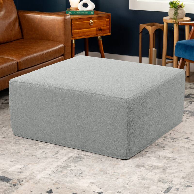 Jaxx Fairlie Couch Ottoman - Oversized Square Foam Coffee Table Ottoman