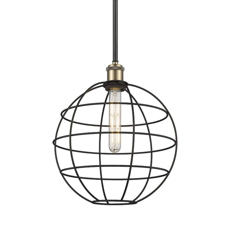 Innovations Lighting 516-1S-15-12 Lake Placid Pendant Lake Placid 12" - Black Antique Brass / Matte Black