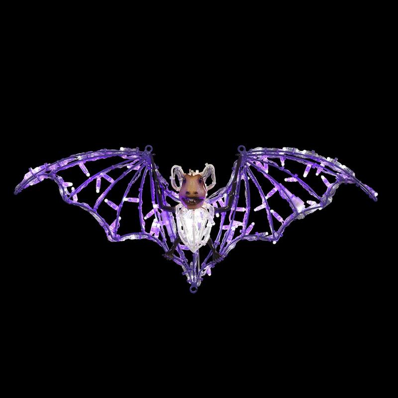 LED Lighted Bat Outdoor Halloween Decoration - 31.5" - Purple