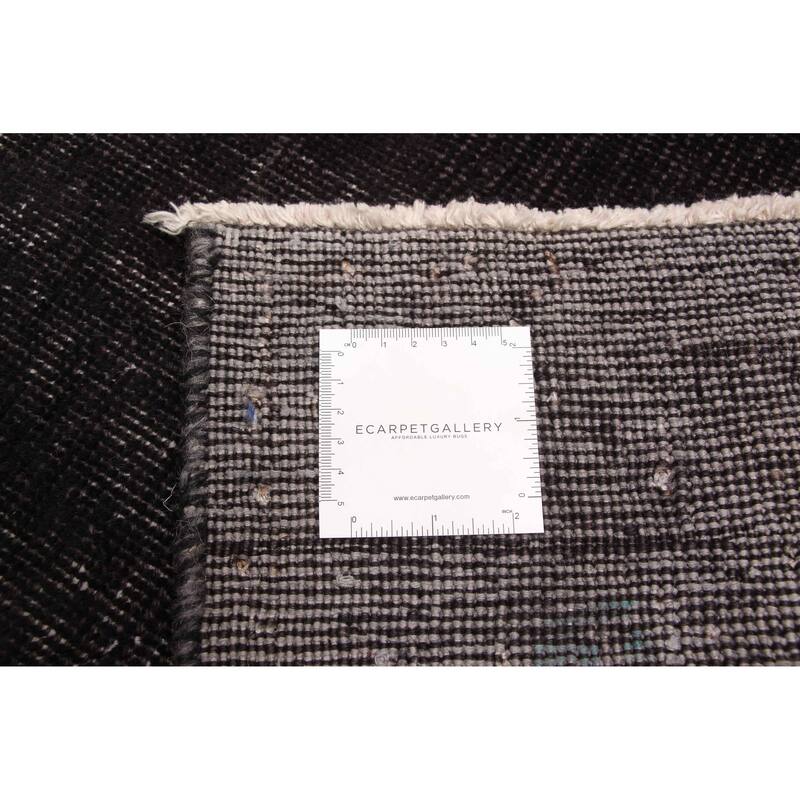 ECARPETGALLERY Hand-knotted Color Transition Black Wool Rug - 6'11 x 9'7