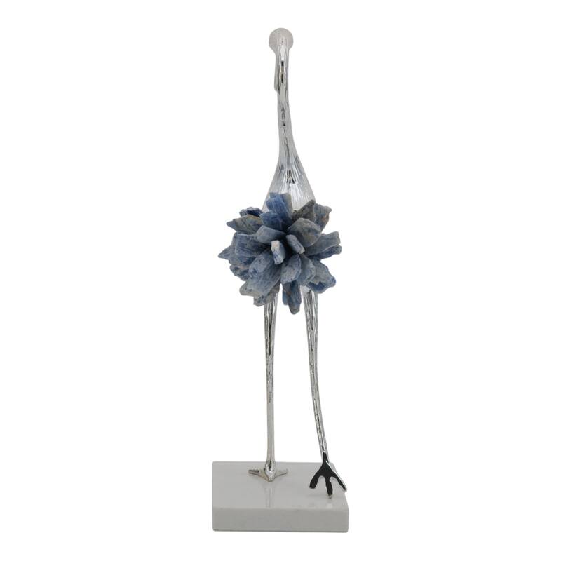 Metal Kyanite Decorative Object Bird Sculpture Handcrafted Accent