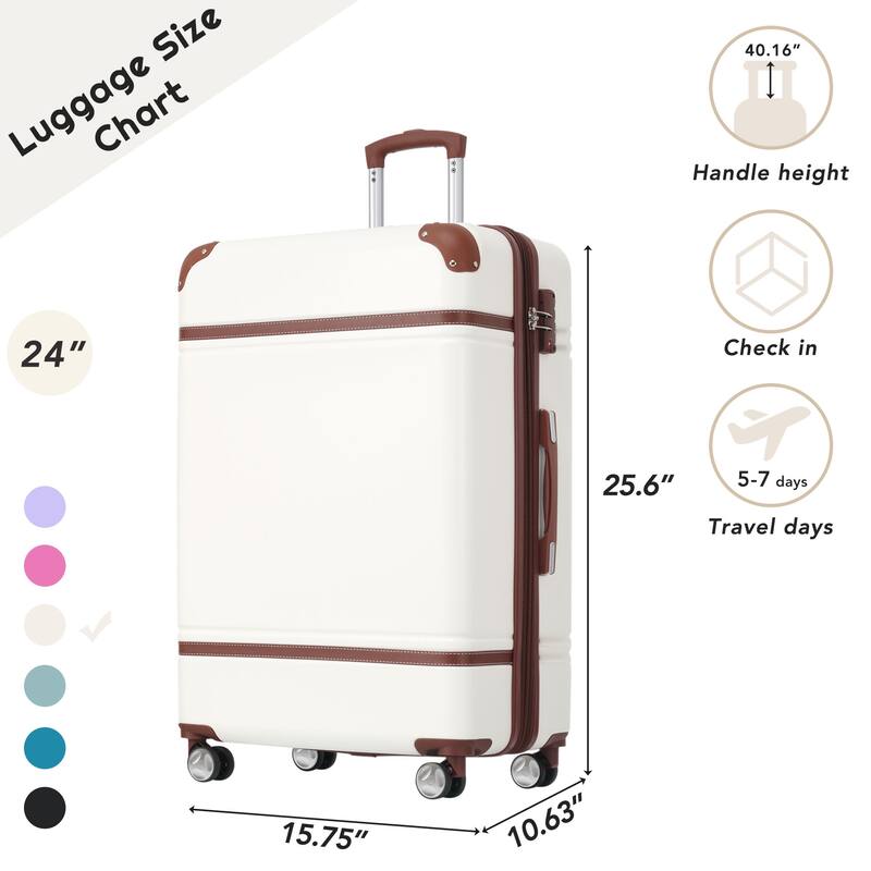 1 Piece 20''/24''/28'' Luggage with TSA lock, Expandable Lightweight Suitcase with Spinner Wheels for Travel