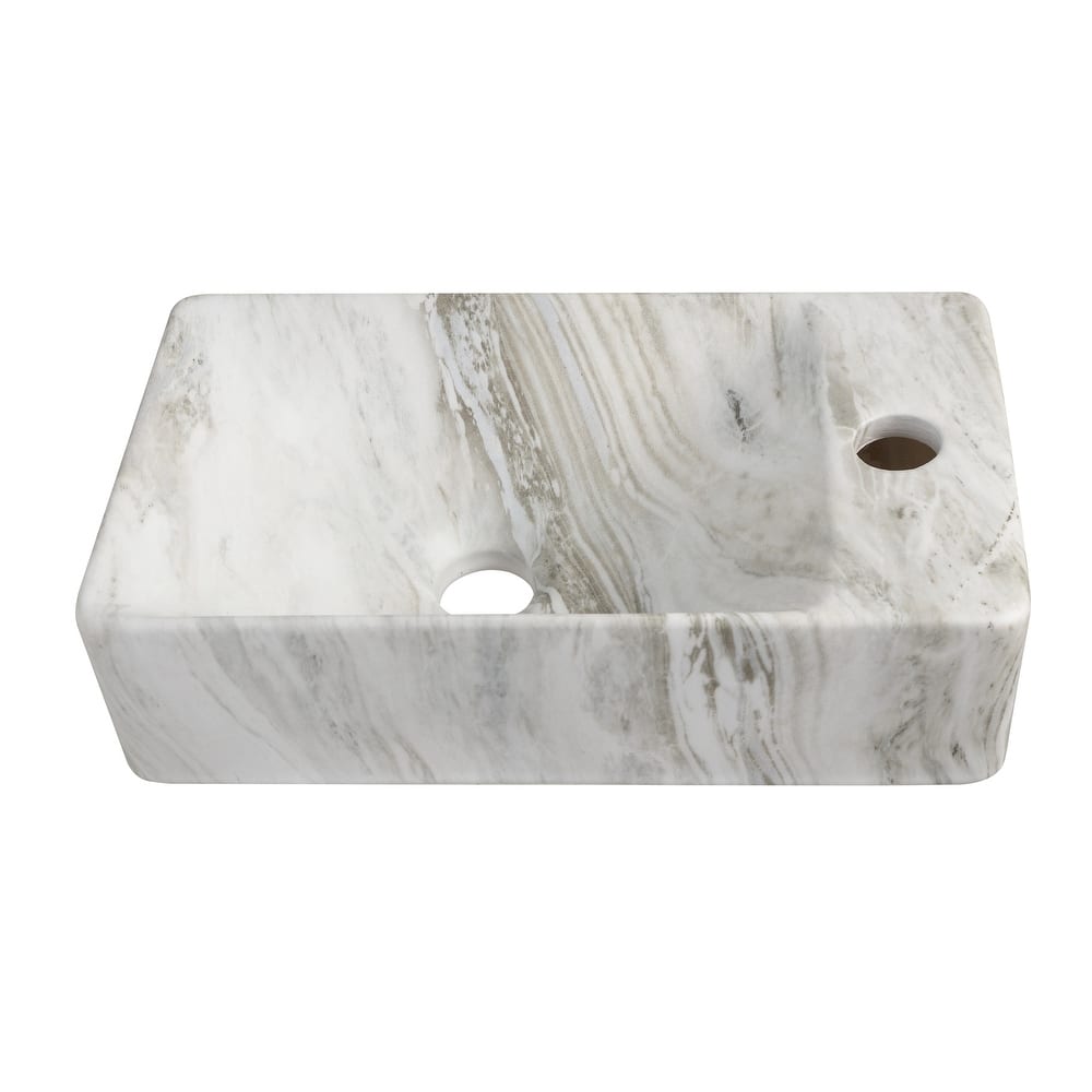 Felix Modern Wall Mounted Rectangular Ceramic Mini Sink, By JONATHAN Y