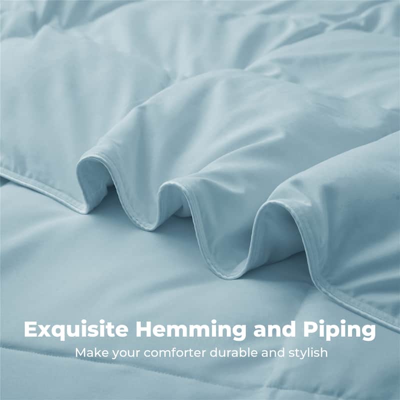 Medium Warmth All Season 600 Fill Power White Goose Feather Down Comforter Duvet Insert