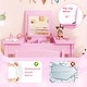 preview thumbnail 19 of 18, Gymax Kids Vanity Table & Chair Set 2-in-1 Princess Makeup Dressing
