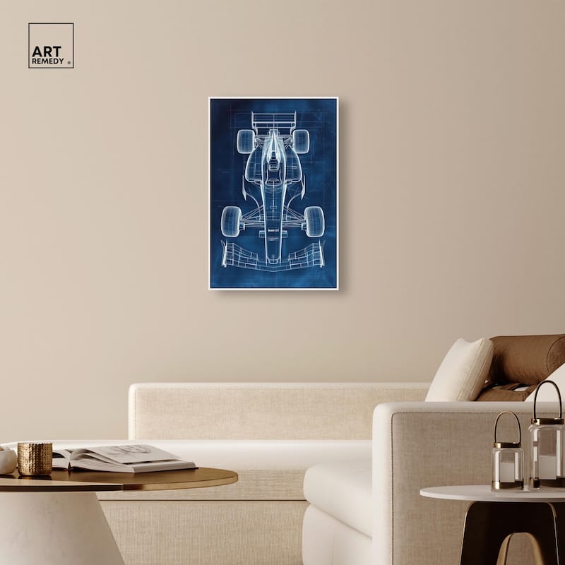 Race Car Blueprint Canvas by Art Remedy