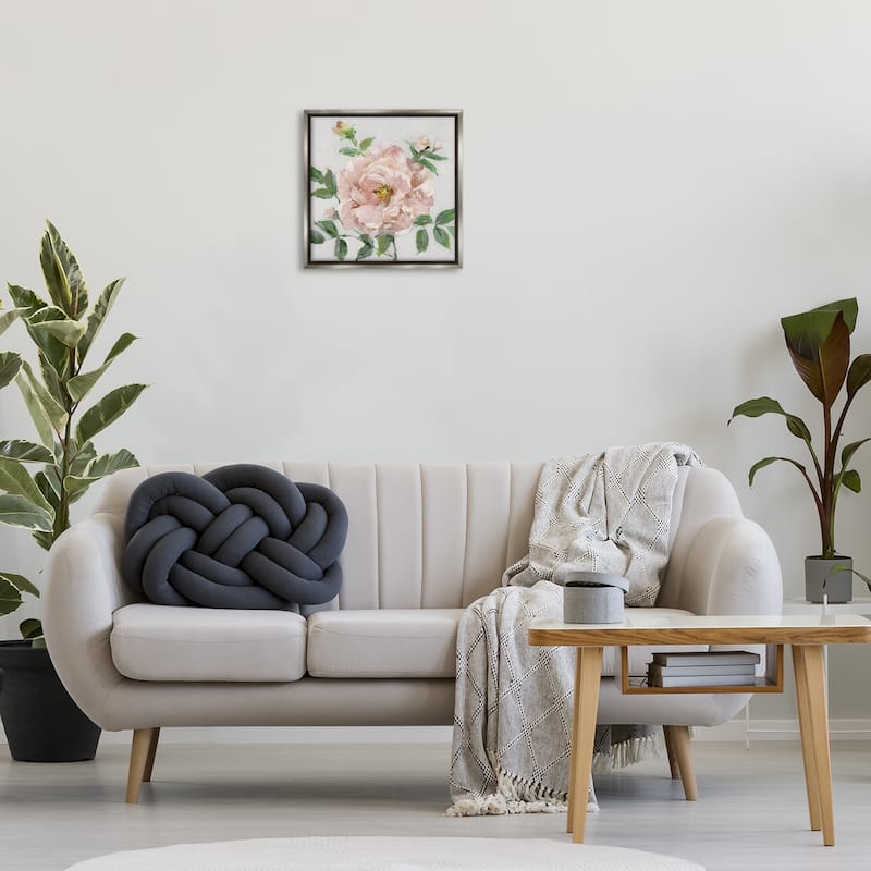 Stupell Pink Carnation Blossom Framed Floater Canvas Wall Art Design By Sally Swatland