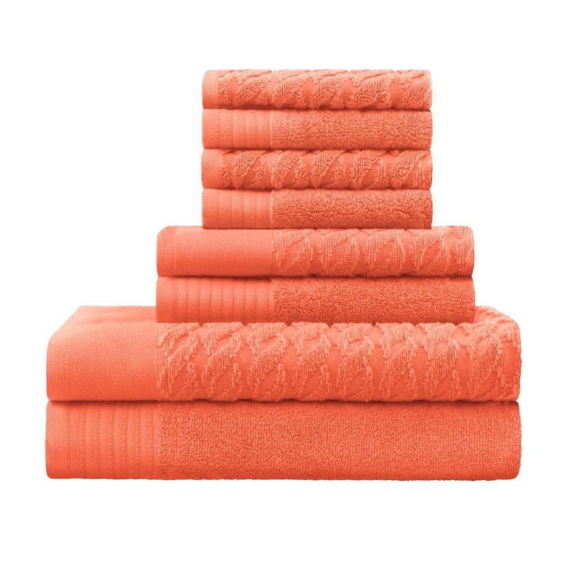 Turkish Cotton 8 Piece Herringbone and Solid Towel Set by Superior
