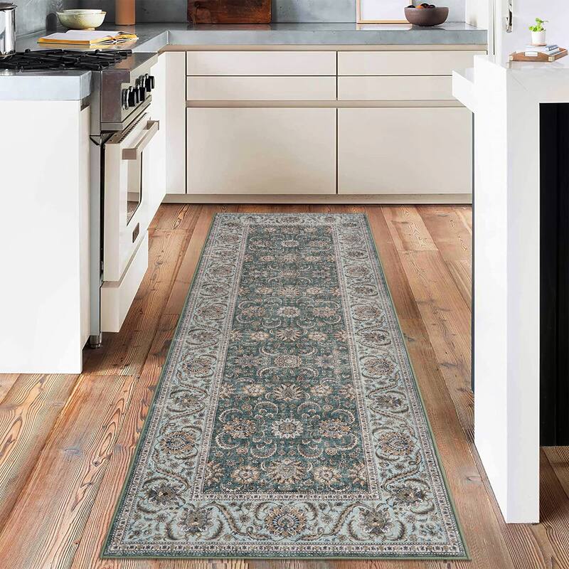 Washable Area Rugs for Living Room Stain Resistant Carpet Vintage Rugs Bedroom Low Pile Non Slip Accent Carpet