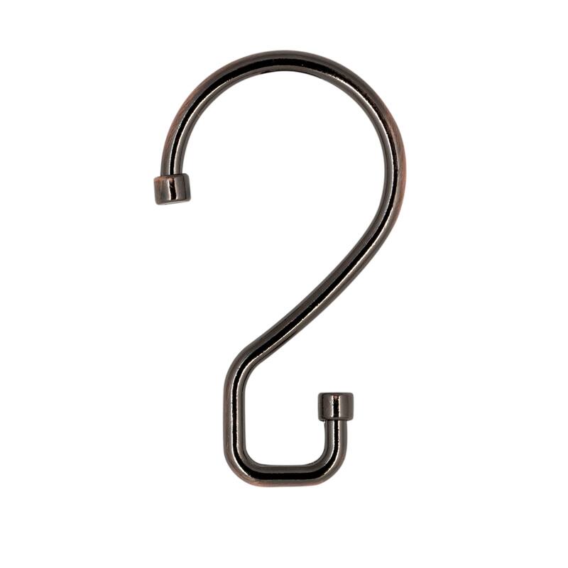Bath Bliss 12 Pack S-Hook Shower Curtain Rings