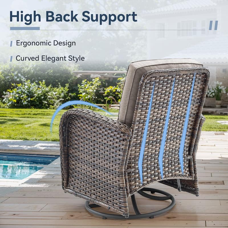 Gymojoy Outdoor Wicker Patio Furniture Loveseat Glider Set