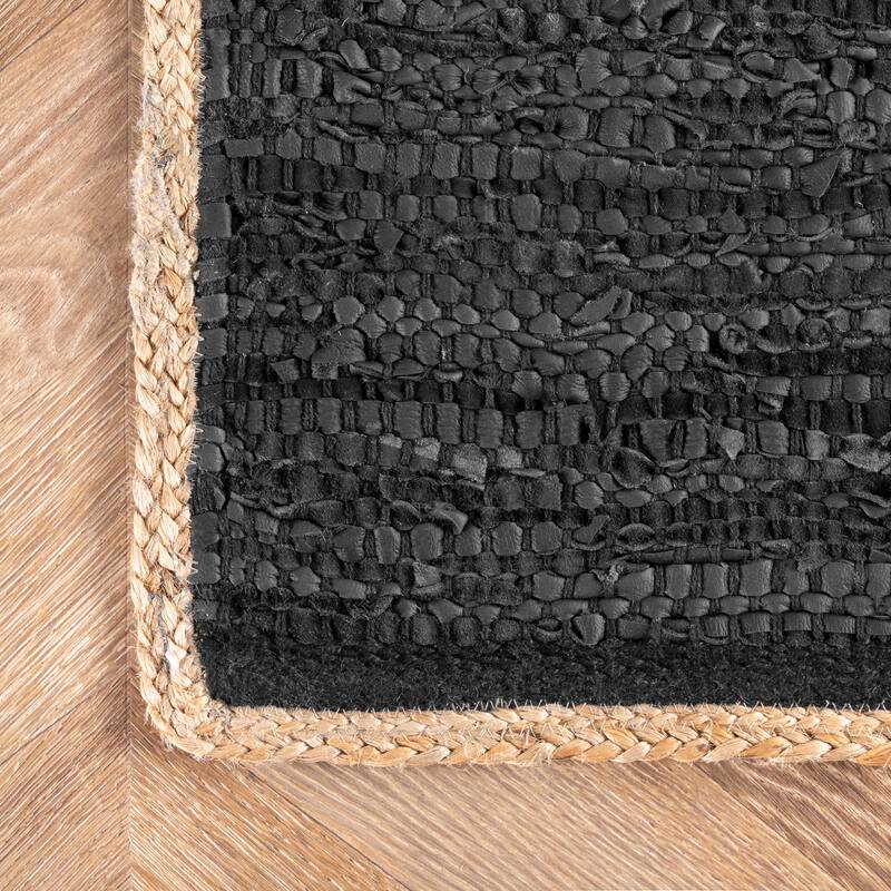 Nuloom Sabby Hand Woven Leather Flatweave Area Rug