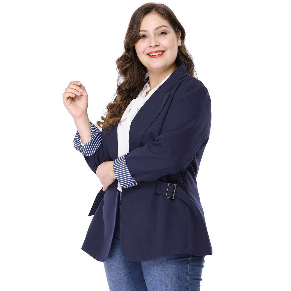 Plus size jersey knit blazer clearance