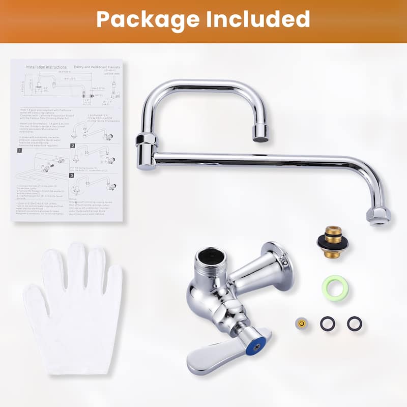 WOWOW Single Handle Wall Mounted Standard Kitchen Filler Faucet
