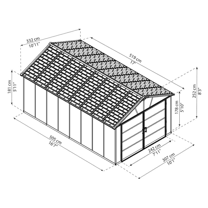 Yukon Dark Gray Garage Shed