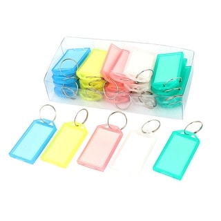 25pcs Key Tags Plastic Key Labels with Ring 5 Colors ID Name Tags Key ...