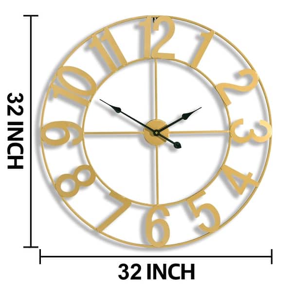 dimension image slide 0 of 4, Sorbus Large Wall Clock 32" - Battery Operated Analog Large Clock (Black)