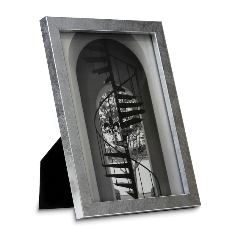Curata Silver-Tone Satin Chloe Contemporary 5x7 Photo Frame