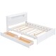 preview thumbnail 12 of 24, Queen Size Wood Storage Platform Bed with LED, 2-Drawers and Twin Size Trundle, White