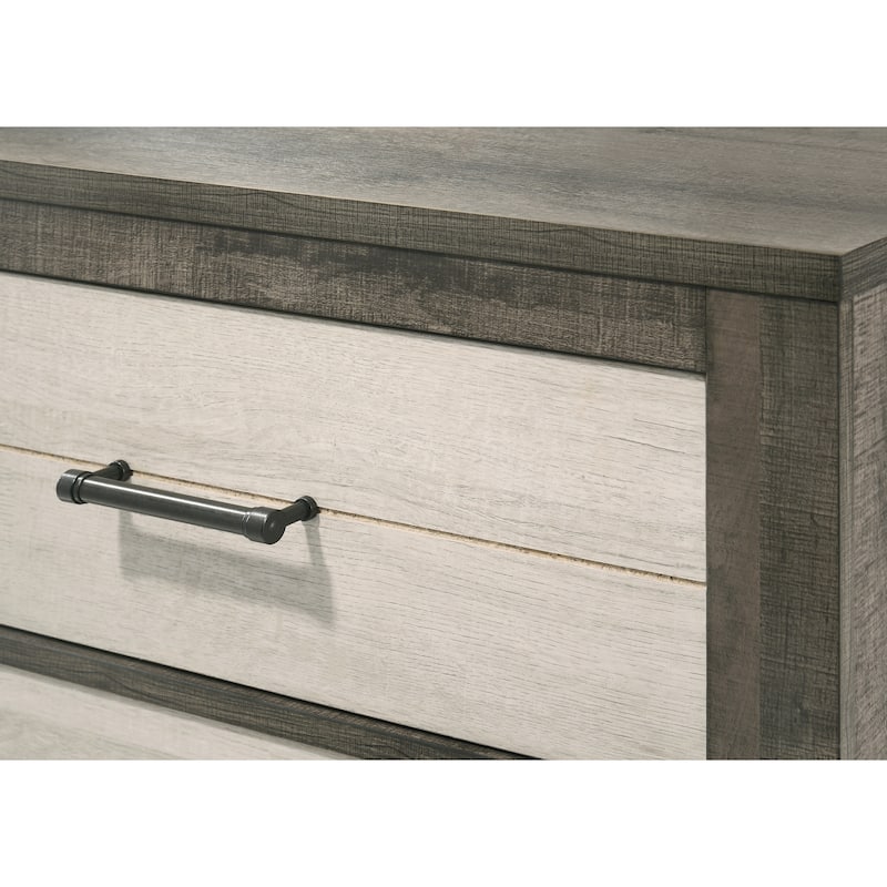 Tobin Brown Cream LED Bookcase Platform Bedroom Set