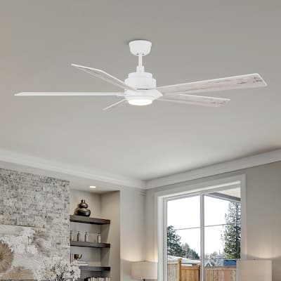 CARRO Livingston 60" 5-Blade Indoor Ceiling Fan with Light and Remote-Downrod