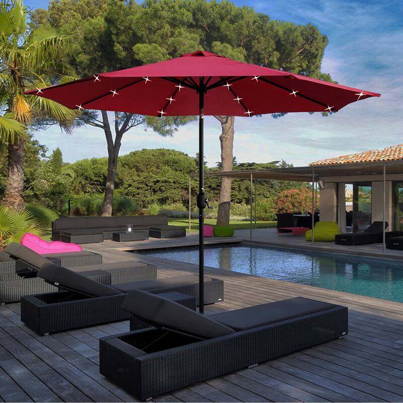 Maypex 9-foot Solar Led Lighted Patio Umbrella