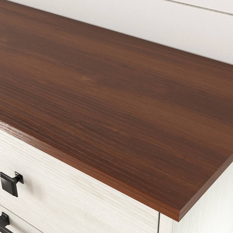 Tilt Out Trash Cabinet, Freestanding Wooden Trash Recycling Cabinet, Hidden Dual Laundry Cabinets with 2 Drawers & 2 Baskets