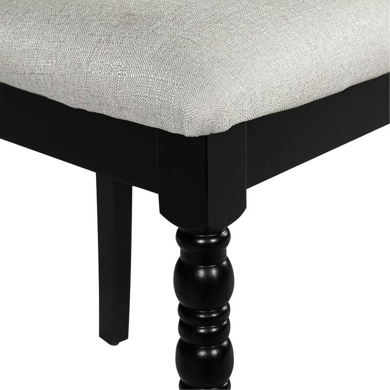 Upholstered Dining Chairs Set Of 6,Farmhouse Armless Kitchen Chairs With Solid Wood Legs