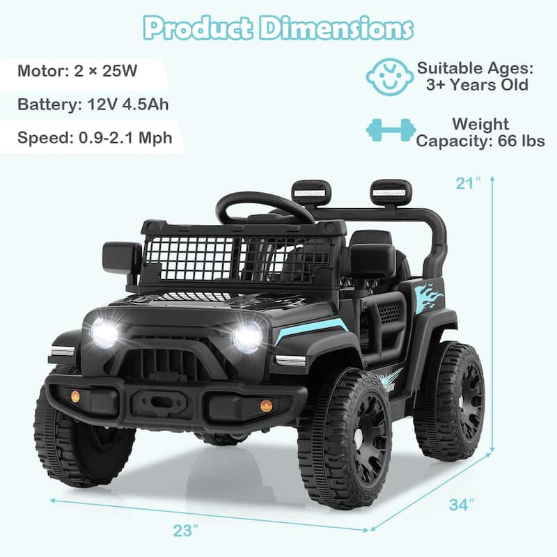 Costway 12V Kids Ride on Truck Car Battery Powered Electric Vehicle - See Details