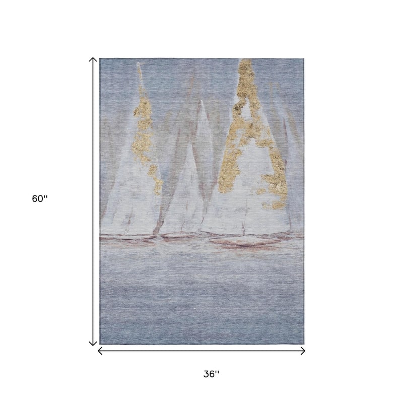 HomeRoots Nautical Transitional Rectangle Outdoor Rug
