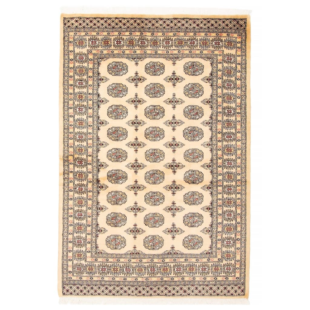 ECARPETGALLERY Hand-knotted Peshawar Bokhara Beige Wool Rug - 4'8 x 6'9