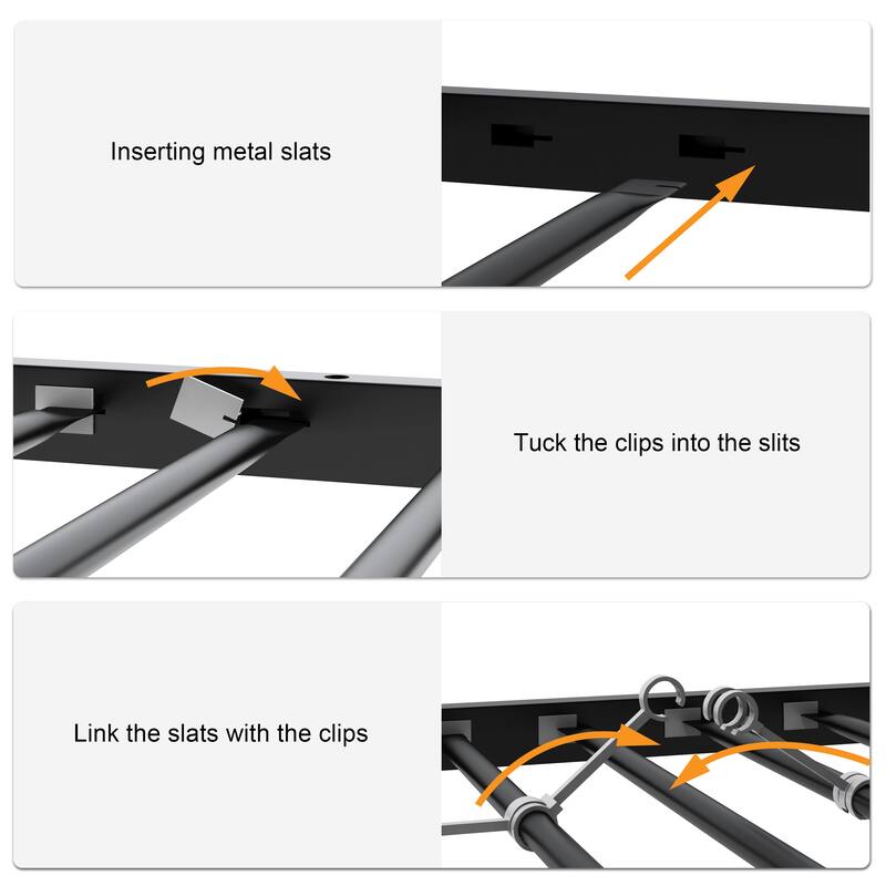 Twin Over Full Metal Bunk Beds with Trundle, Heavy Duty Metal Bunk Bed Frame with Safety Guardrail and 2 Ladders for Kids