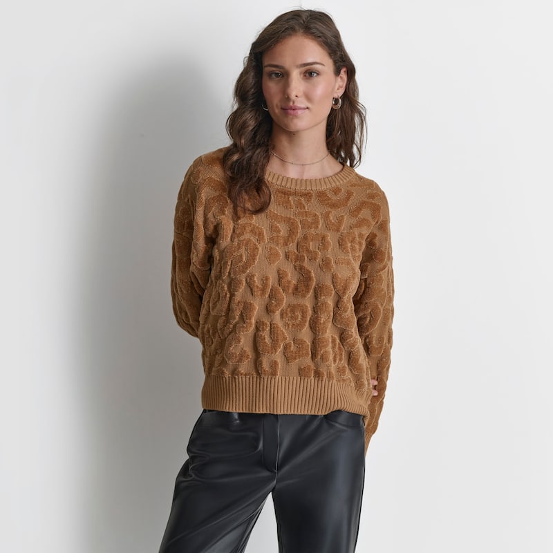 DKNY Chenille Cheetah Sweater