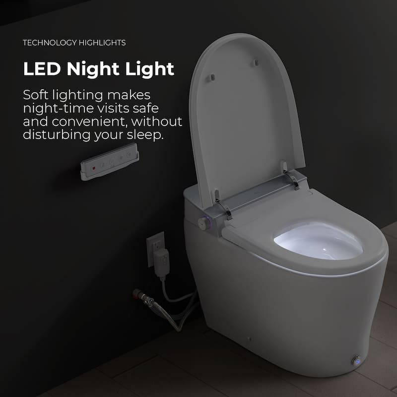 Ove Clarke Dual-Flush Hands-Free Smart Bidet Toilet with Built-in Tank