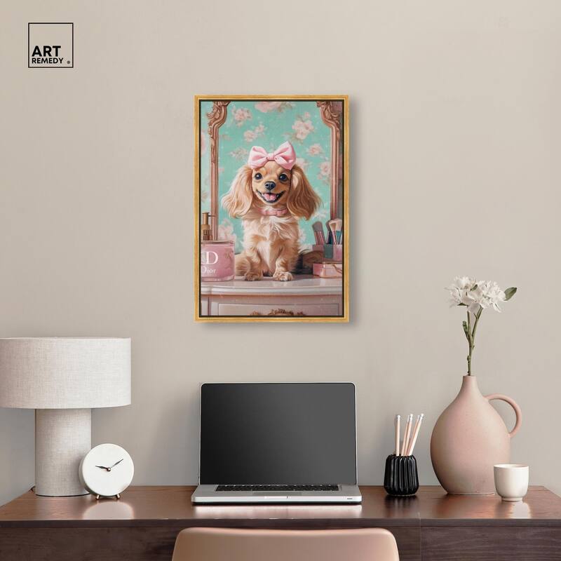 Cute Doxxie at the Vanity Canvas by Art Remedy