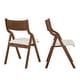 preview thumbnail 7 of 27, Set of 2 Upholstered Folding Dining Chair, Wood Frame Dining Table Guest Chair, Living Room Lounge Chair, Studio Business Chair