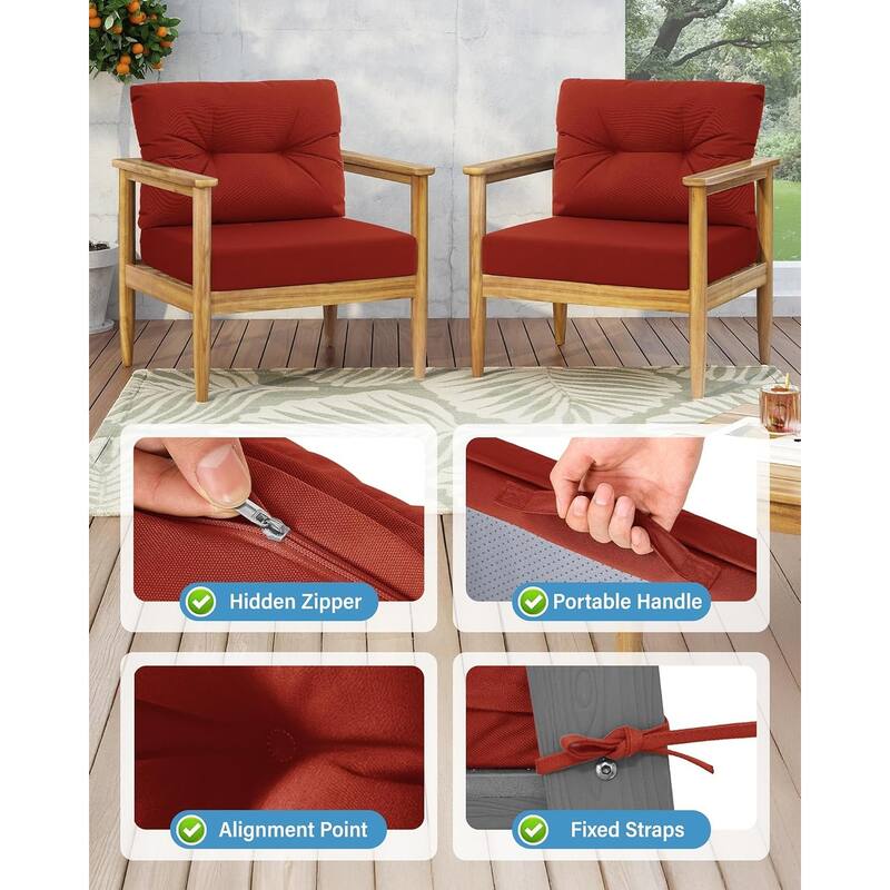 WINSOON 24x24 Inch Outdoor Deep Seat Cushion Set,Waterproof and Resistant