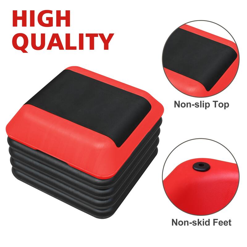 Height-Adjustable Step Aerobics Platform Fitness Equipment Stepper Trainer Exercise Step Platform with 4 Riser