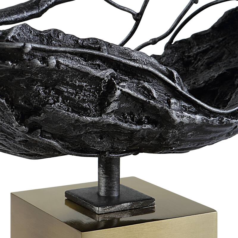 Abstract Cast Iron Sculpture - 19.25" - Bronze Finish