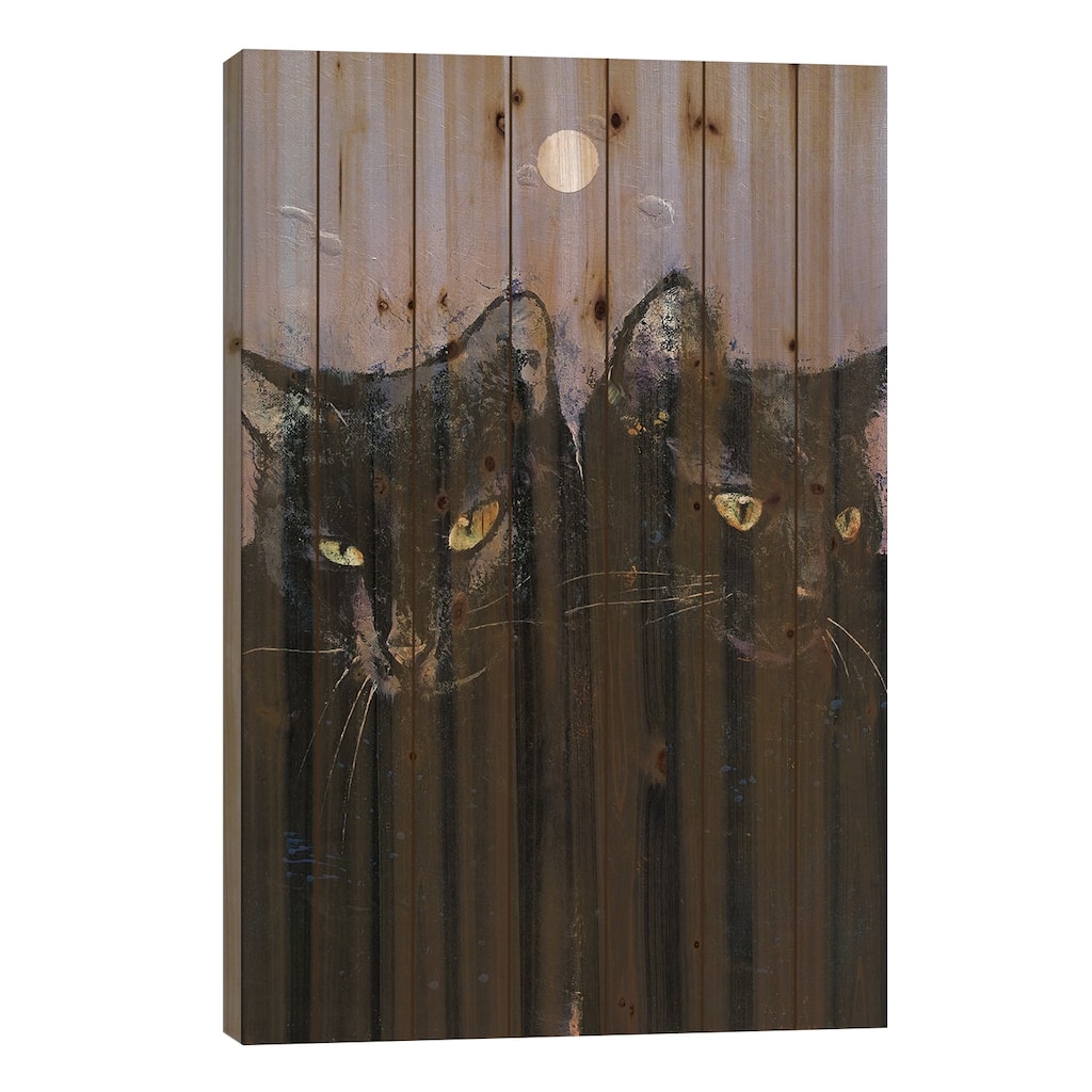 Gothic Cats Print On Wood by Michael Creese - Multi-Color